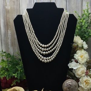 Vintage Multi Stand Faux Pearl Necklace